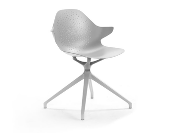 KLERA - Swivel trestle-based aluminium chair with armrests by SITIA