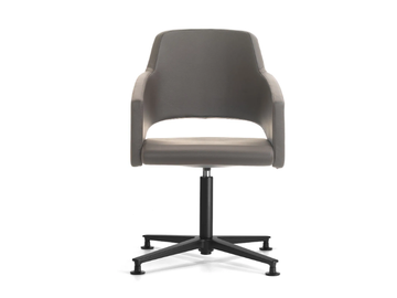 MAJOR - Contemporary style with 4-spoke base fabric chair with armrests by SITIA