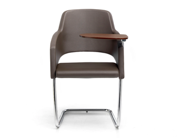 MAJOR - Upholstered cantilever fabric training chair with writing tablet by SITIA
