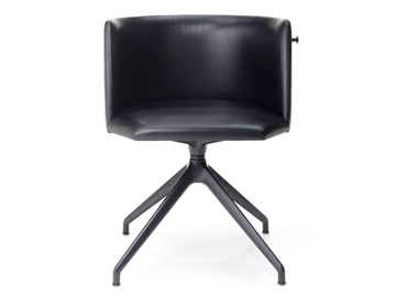 PERGY - Upholstered swivel leather chair by SITIA