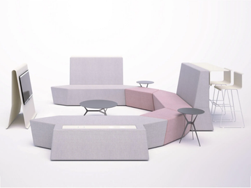 ROCKS - Modular fabric bench seating by SITIA