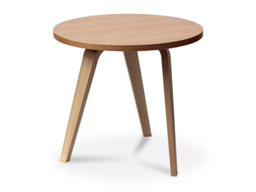 REST - Round wooden high side table by Sitland