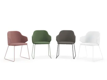 HOST - Sled base upholstered fabric chair by SITLOSOPHY®