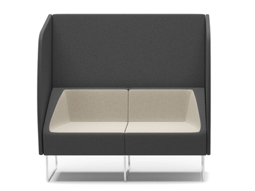 ITACA ACOUSTIC - 2 seater sled base high-back sofa by SITLOSOPHY®