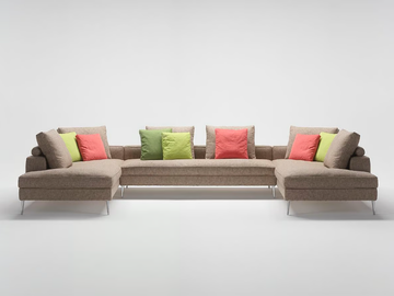 BACCARAT - Sectional fabric sofa with chaise longue by Siwa Soft Style