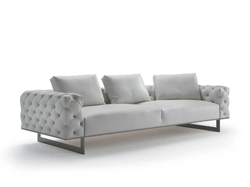 CHARACTER - Tufted 3 seater leather sofa by Siwa Soft Style