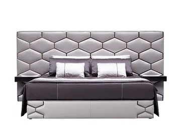 DIAMOND - Double bed with upholstered headboard and integrated nightstands by Siwa Soft Style