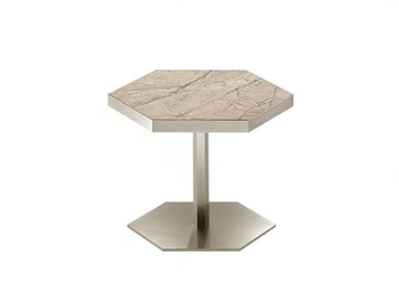 MADISON - Hexagonal metal coffee table with marble top by Siwa Soft Style