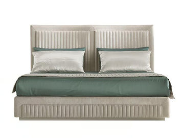 SHELL - Fabric double bed with upholstered headboard by Siwa Soft Style