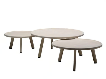 WAVE - Round leather coffee table by Siwa Soft Style