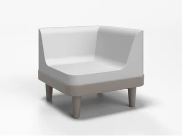 OFFSHORE - Corner coated foam armchair by SIXINCH