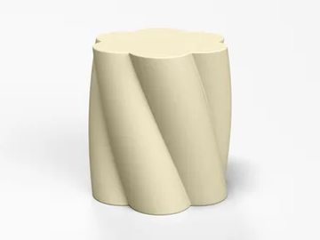 TWIST - Round coated foam pouf by SIXINCH