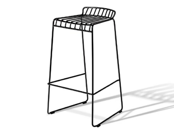 RESÖ - Sled base steel stool with footrest by Skargaarden