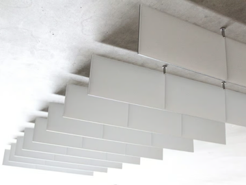 ECODESK FLAG - Fireproof polyester fibre acoustic baffles by Slalom