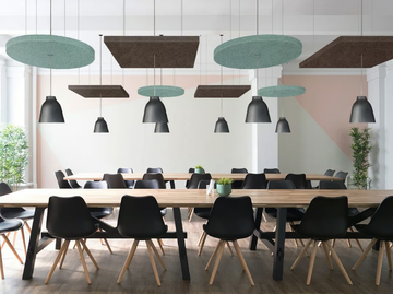T-FRAME - Fireproof polyester fibre acoustic ceiling clouds by Slalom