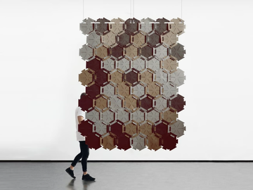 WAVE CURTAIN - PET acoustic baffles by Slalom