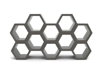HEXA - Open polyethylene bookcase by SLIDE