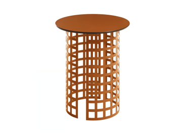 MARA - Round garden table with HPL top and iron base by SLIDE