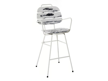 RIBS UP - Polyethylene garden stool with back by SLIDE