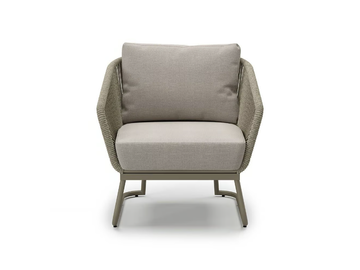 CLAUDE - Fabric garden armchair with removable cover with armrests by SNOC
