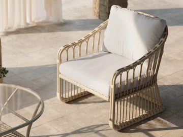 ELISA - Synthetic material and aluminium garden armchair by SNOC