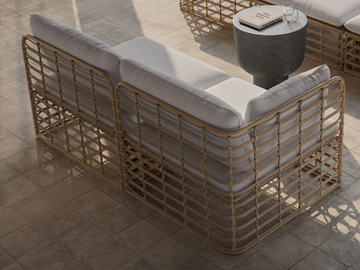 ELISA - Synthetic material and aluminium garden sofa by SNOC
