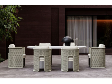 MIURA - Oval concrete garden table by SNOC