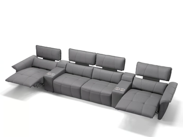 ADRIA KINO - Recliner 4 seater leather sofa by Sofanella