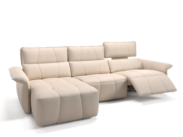 ADRIA - Leather sofa with chaise longue by Sofanella