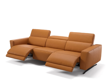 ALESSO XXL - 3 seater sled base leather sofa by Sofanella