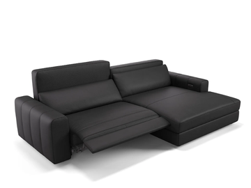 CAPRI - Leather sofa with chaise longue by Sofanella