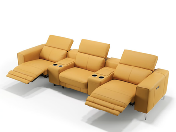 CUPELLO KINO - 3 seater leather sofa by Sofanella