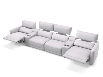 GALA KINO - 4 seater leather sofa by Sofanella