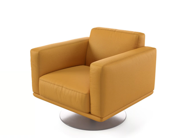 LENOLA - Swivel leather armchair with armrests by Sofanella
