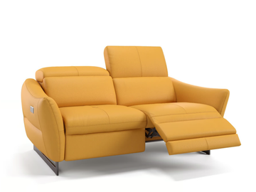 MODENA - 2 seater sled base leather sofa by Sofanella
