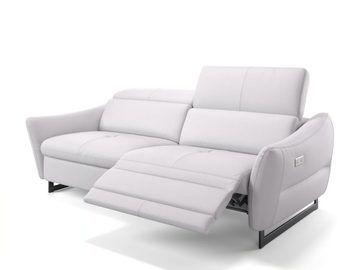 MODENA - 3 seater sled base leather sofa by Sofanella