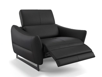 MODENA - Sled base leather armchair with armrests by Sofanella