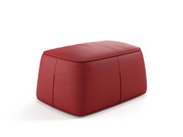 MONTEFINO - Upholstered rectangular leather pouf by Sofanella