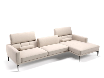 SALERNO - Fabric sofa with chaise longue by Sofanella