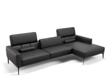 SALERNO - Leather sofa with chaise longue by Sofanella