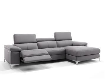 VENOSA - Leather sofa with chaise longue by Sofanella
