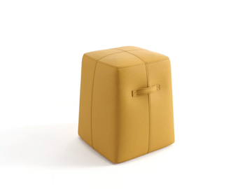 VENOSA - Upholstered leather pouf by Sofanella