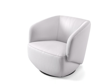 VIGO - Swivel leather armchair with armrests by Sofanella