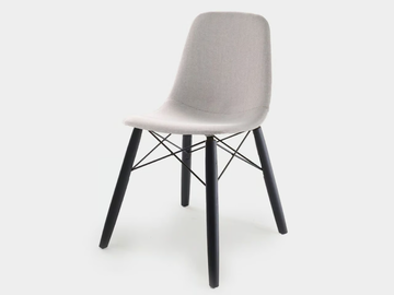 COUPÉ OMC IRON UP - Leather chair with solid ash wood frame by SOFTLINE 1979