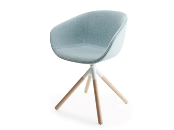 MAYA 4T UP - Trestle-based fabric chair with armrests by SOFTLINE 1979