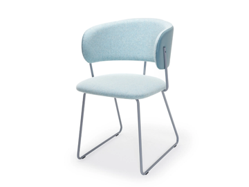 NIKITA A SL - Sled base fabric chair with armrests by SOFTLINE 1979
