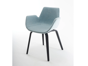 NITA A FP - Fabric chair with armrests and multi-layer wood legs by SOFTLINE 1979