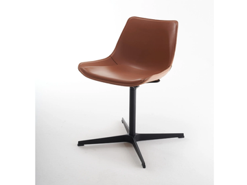 NITA C CR - Swivel with 4-spoke base tanned leather chair by SOFTLINE 1979