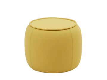 CONGA - Upholstered round fabric pouf by SOFTLINE