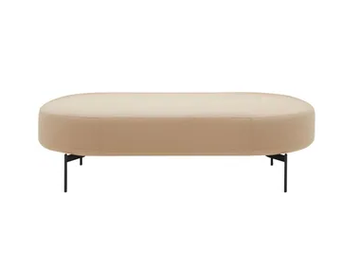 JOE - Upholstered oval fabric pouf by SOFTLINE